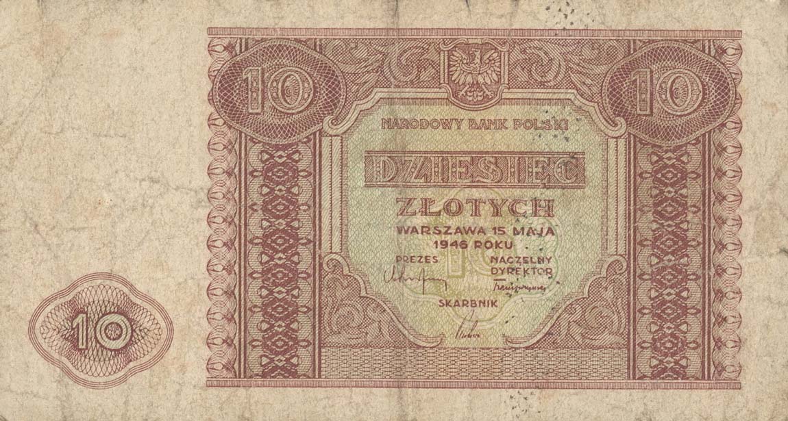 Front of Poland p126: 10 Zlotych from 1946