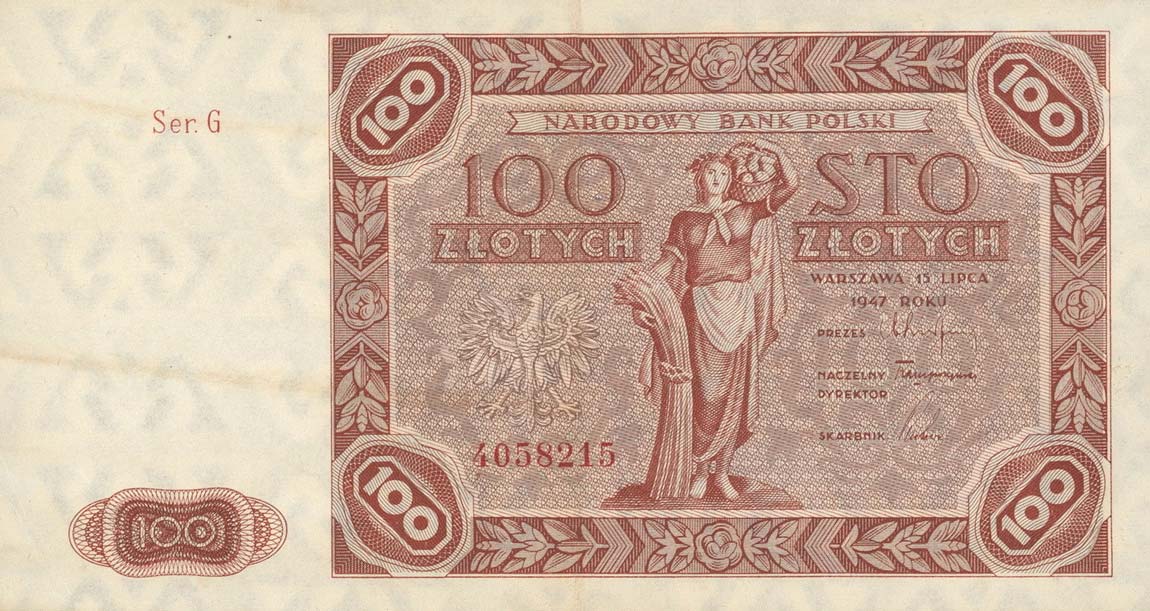 Front of Poland p131a: 100 Zlotych from 1947
