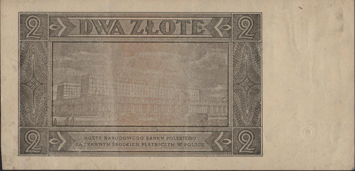 Back of Poland p134: 2 Zlotych from 1948