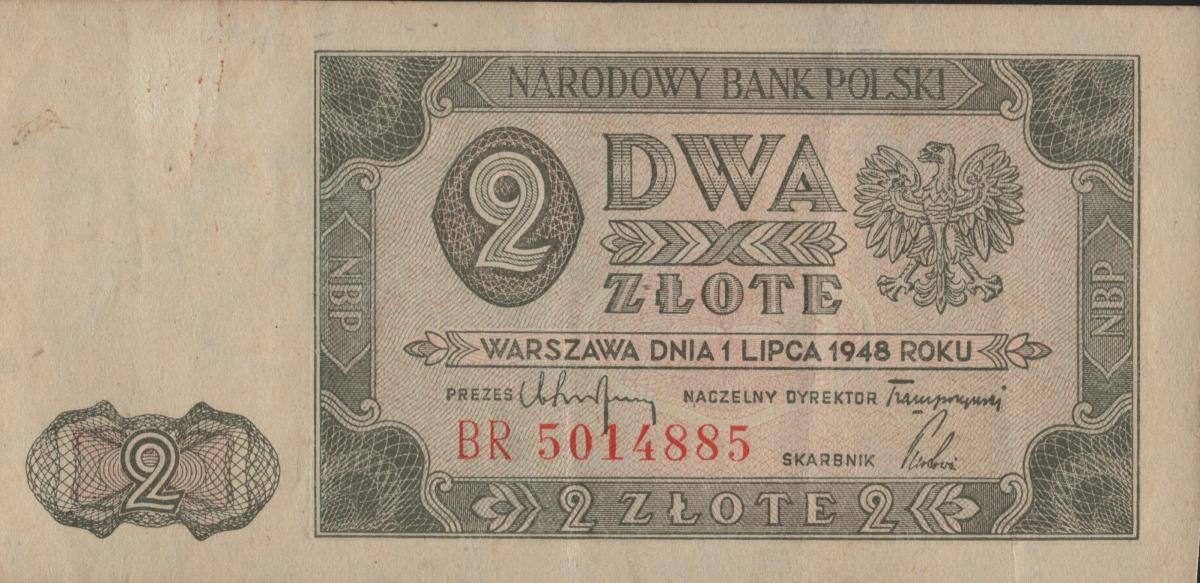 Front of Poland p134: 2 Zlotych from 1948