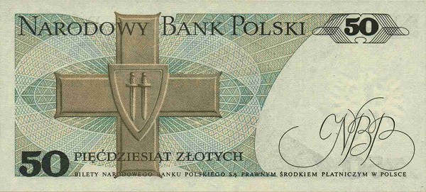 Back of Poland p142c: 50 Zlotych from 1986