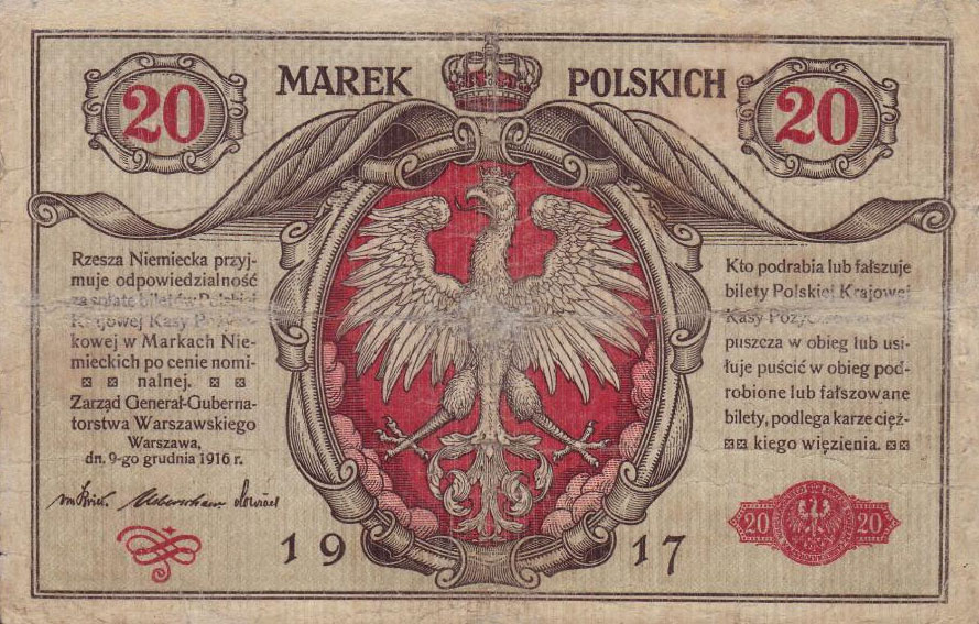 Front of Poland p14: 20 Marek from 1917