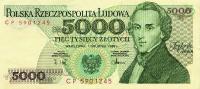 Gallery image for Poland p150c: 5000 Zlotych from 1988