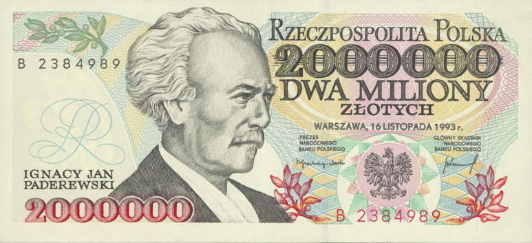 Front of Poland p163a: 2000000 Zlotych from 1993