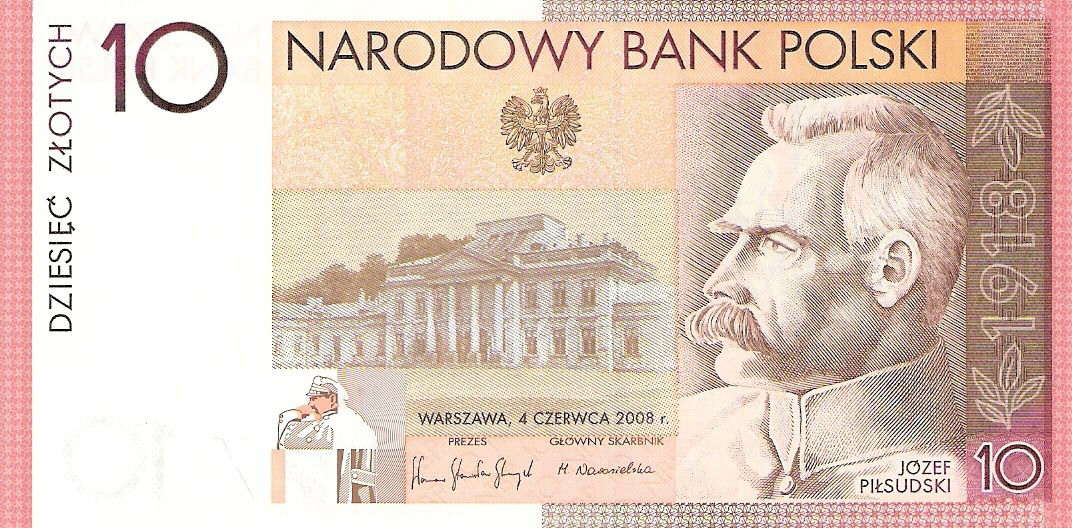 Front of Poland p179: 10 Zlotych from 2008
