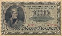 p17b from Poland: 100 Marek from 1919