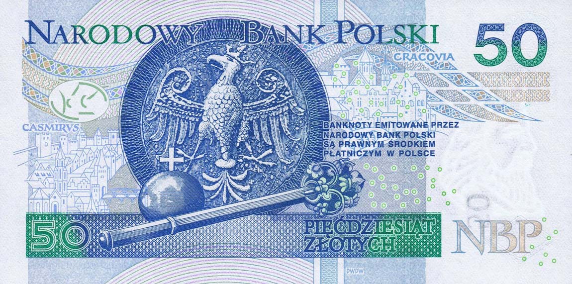 Back of Poland p185b: 50 Zlotych from 2017