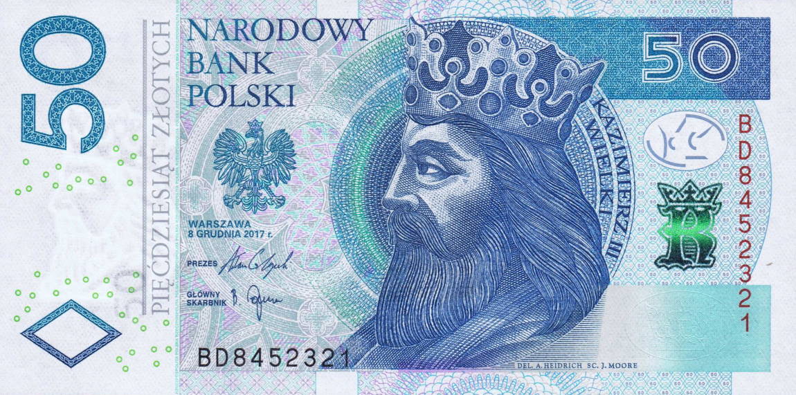 Front of Poland p185b: 50 Zlotych from 2017