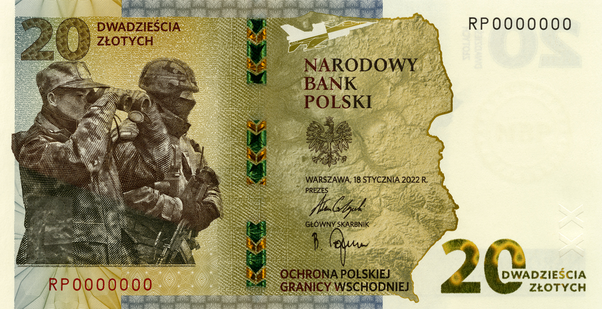 Front of Poland p196a: 20 Zlotych from 2022