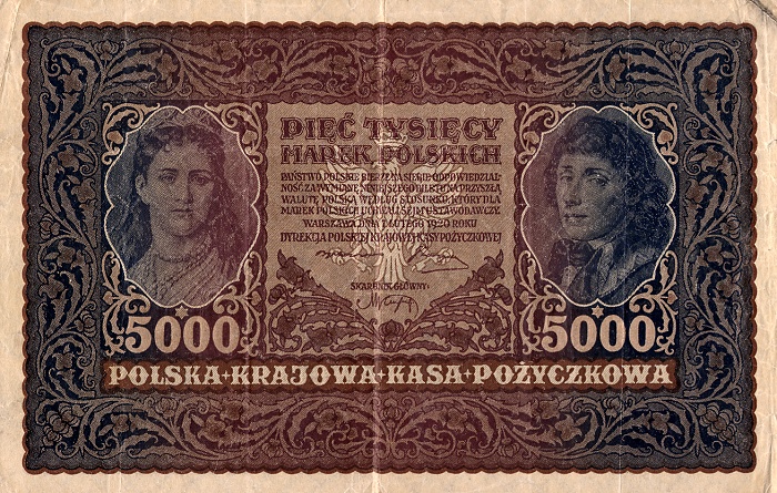Front of Poland p31a: 5000 Marek from 1920