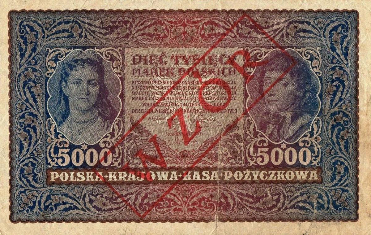 Front of Poland p31s: 5000 Marek from 1920