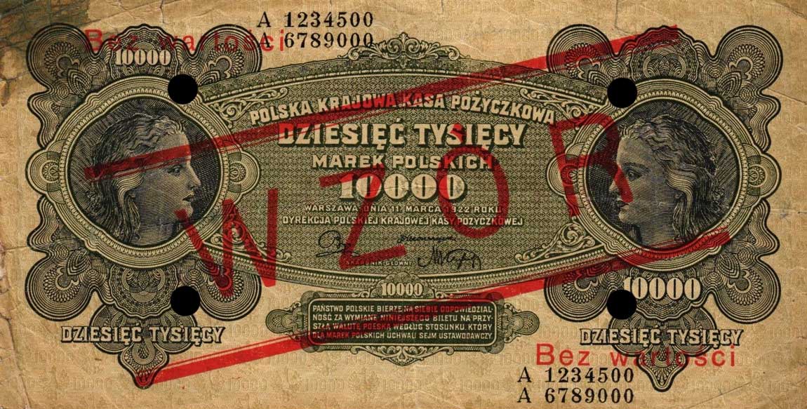 Front of Poland p32s: 10000 Marek from 1922