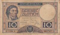 p62b from Poland: 10 Zlotych from 1924