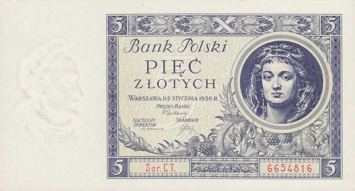 Front of Poland p72a: 5 Zlotych from 1930