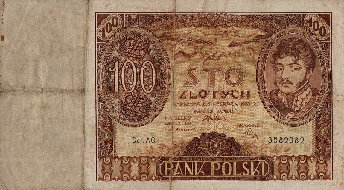 Front of Poland p74b: 100 Zlotych from 1932