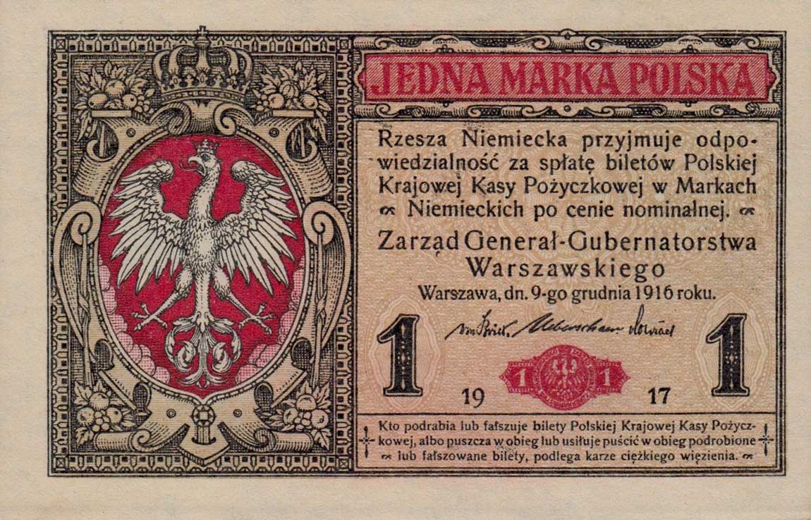 Front of Poland p8: 1 Marka from 1917