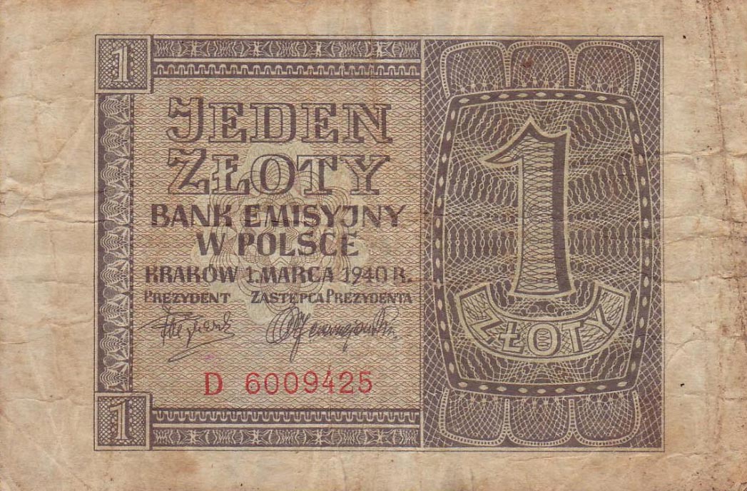 Front of Poland p91: 1 Zloty from 1940