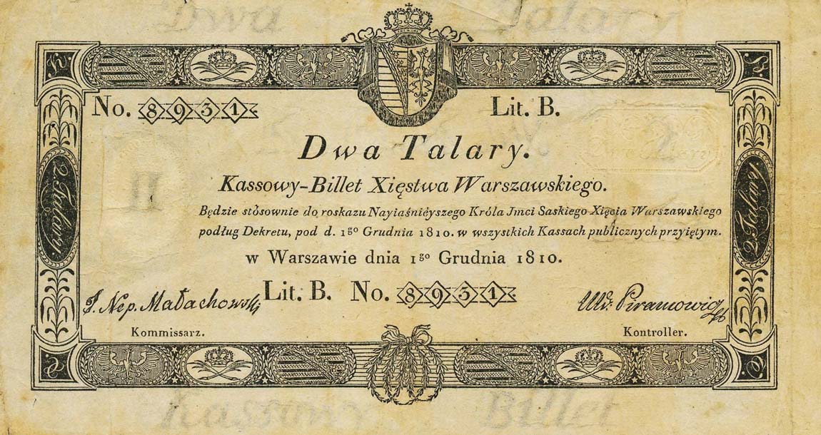 Front of Poland pA13: 2 Talary from 1810