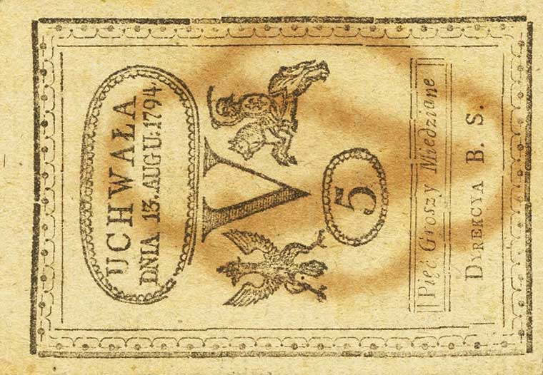 Front of Poland pA8: 5 Groszy from 1794