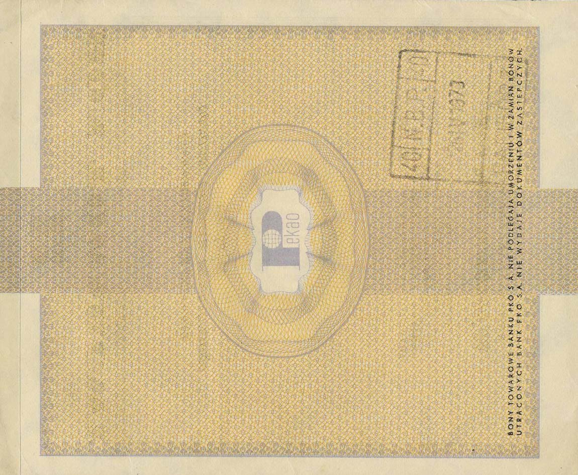 Back of Poland pFX10: 10 Dollars from 1960