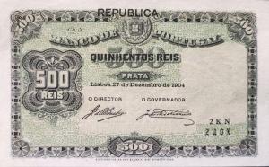 p105a from Portugal: 500 Reis from 1917