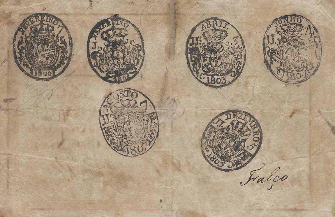 Back of Portugal p10: 5000 Reis from 1799