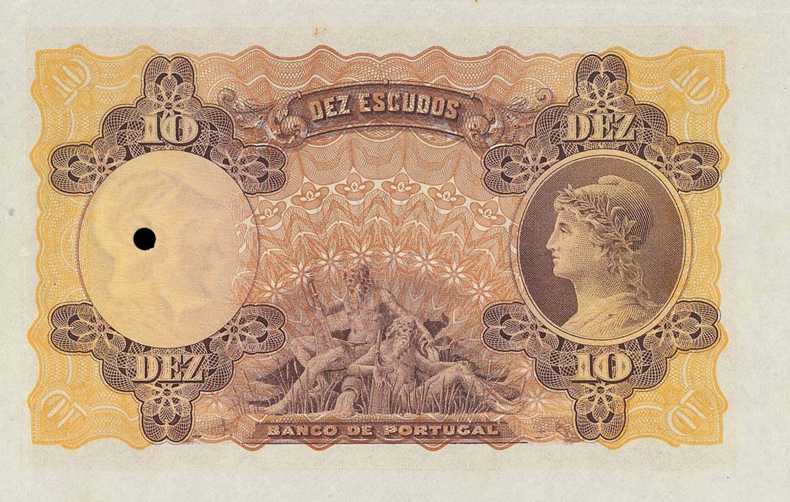 Back of Portugal p117p: 10 Escudos from 1919
