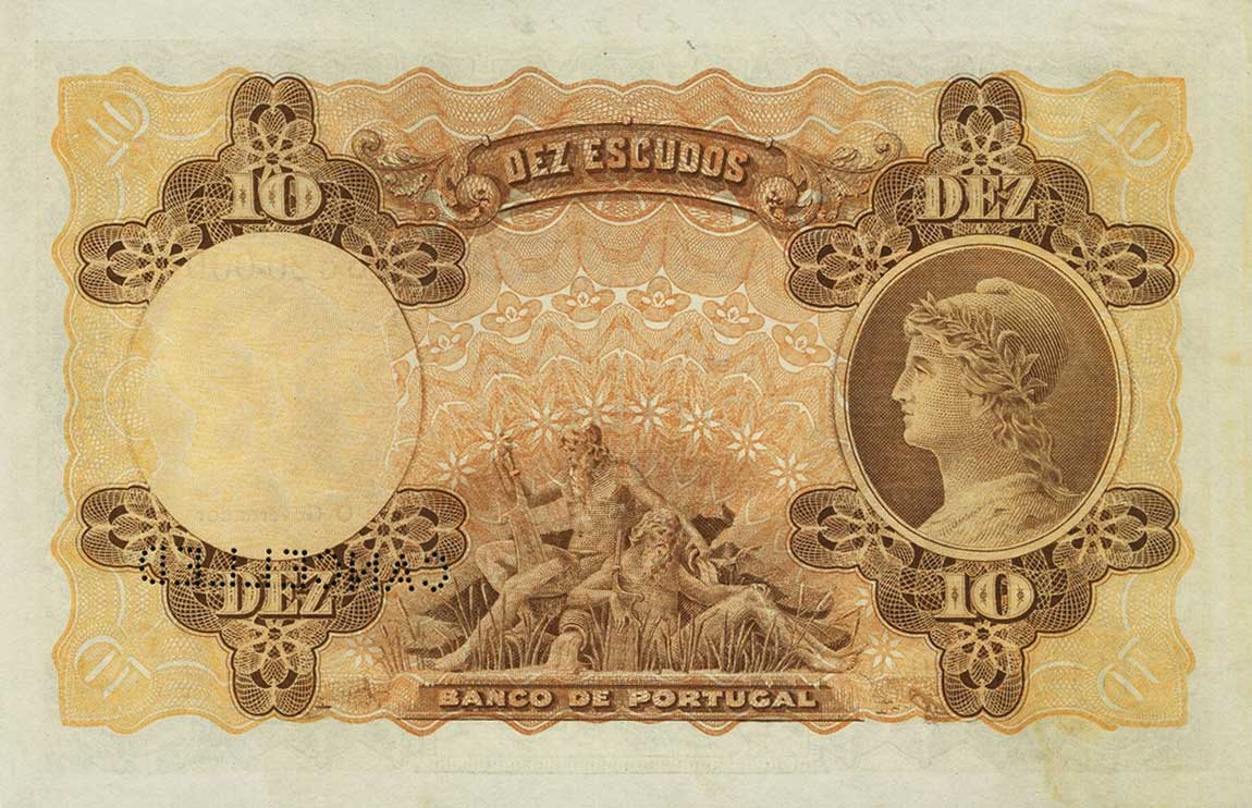 Back of Portugal p117s: 10 Escudos from 1919