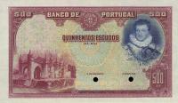 p141p from Portugal: 500 Escudos from 1928