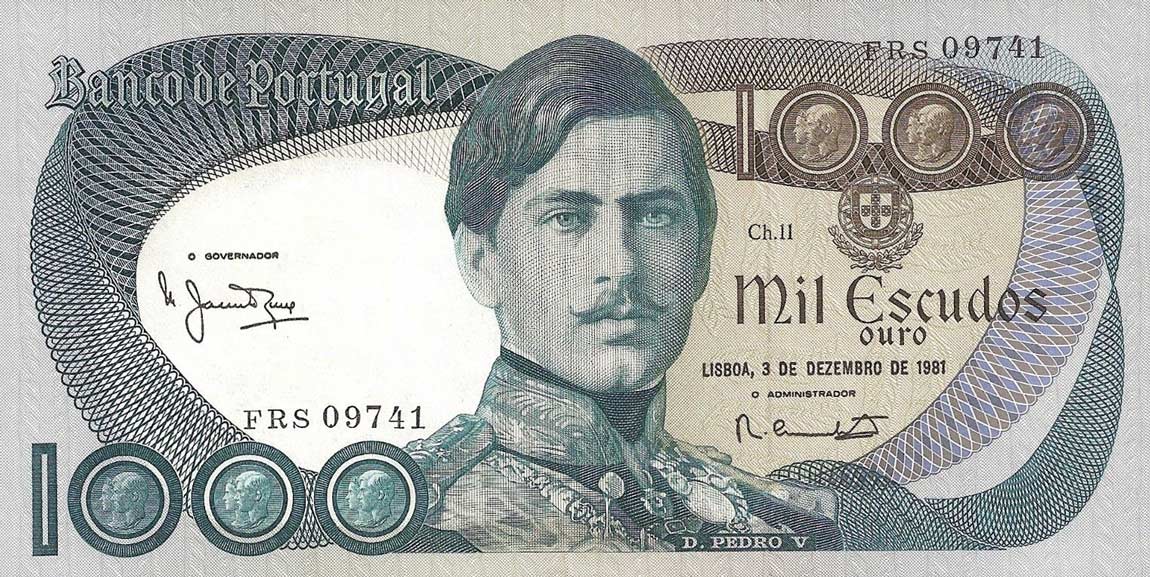 Front of Portugal p175c: 1000 Escudos from 1981
