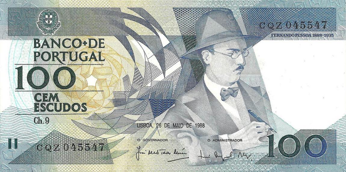 Front of Portugal p179e: 100 Escudos from 1988