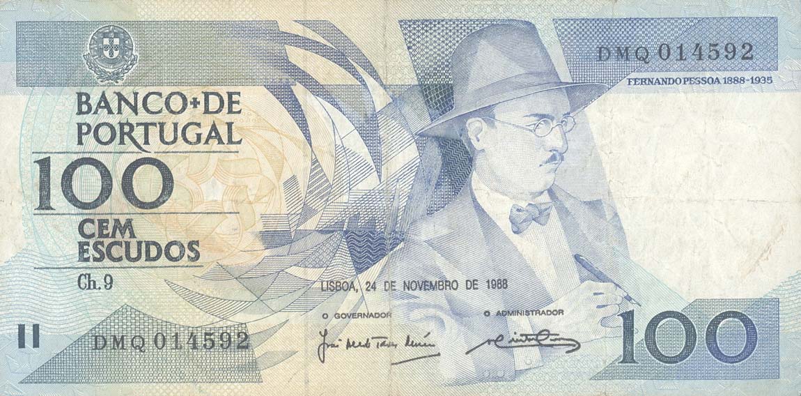 Front of Portugal p179f: 100 Escudos from 1988