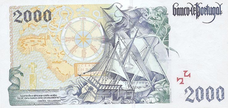 Back of Portugal p189d: 2000 Escudos from 2000