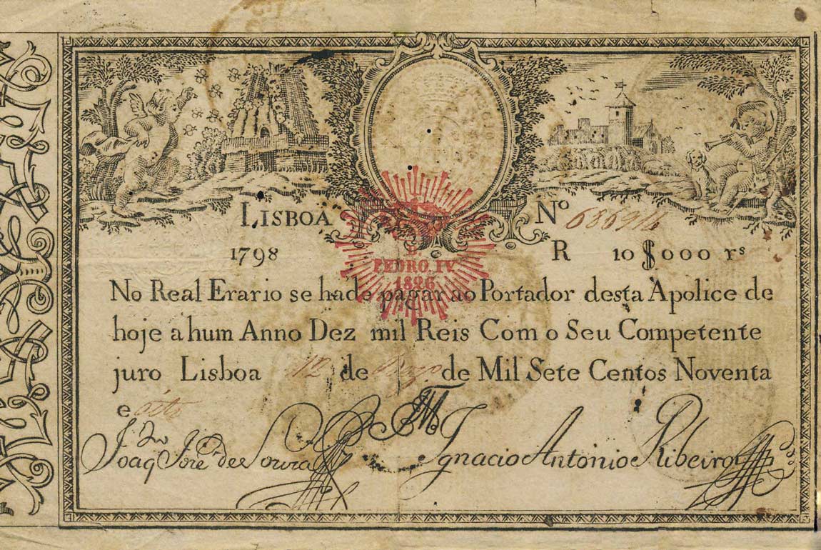 Front of Portugal p28a: 10000 Reis from 1826