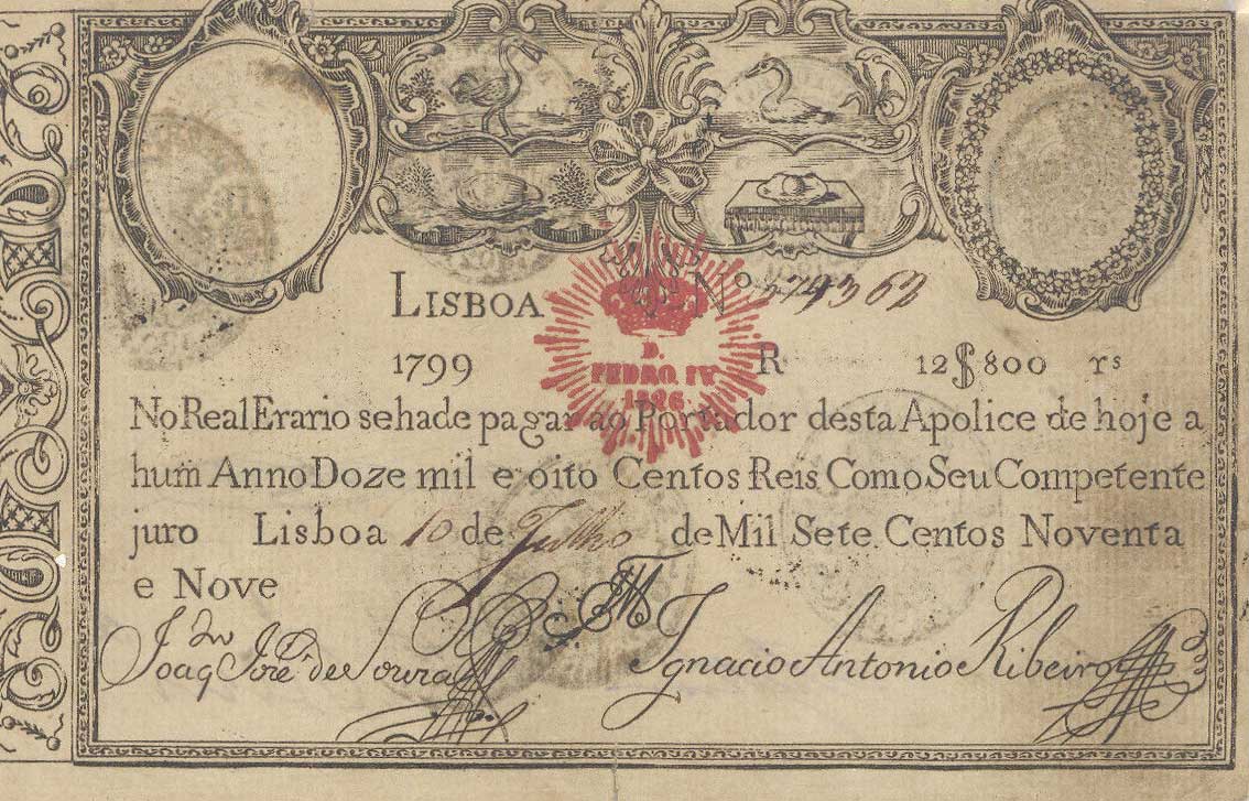 Front of Portugal p29: 12800 Reis from 1826