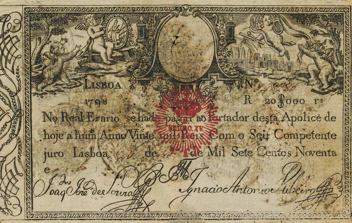 Front of Portugal p31a: 20000 Reis from 1826