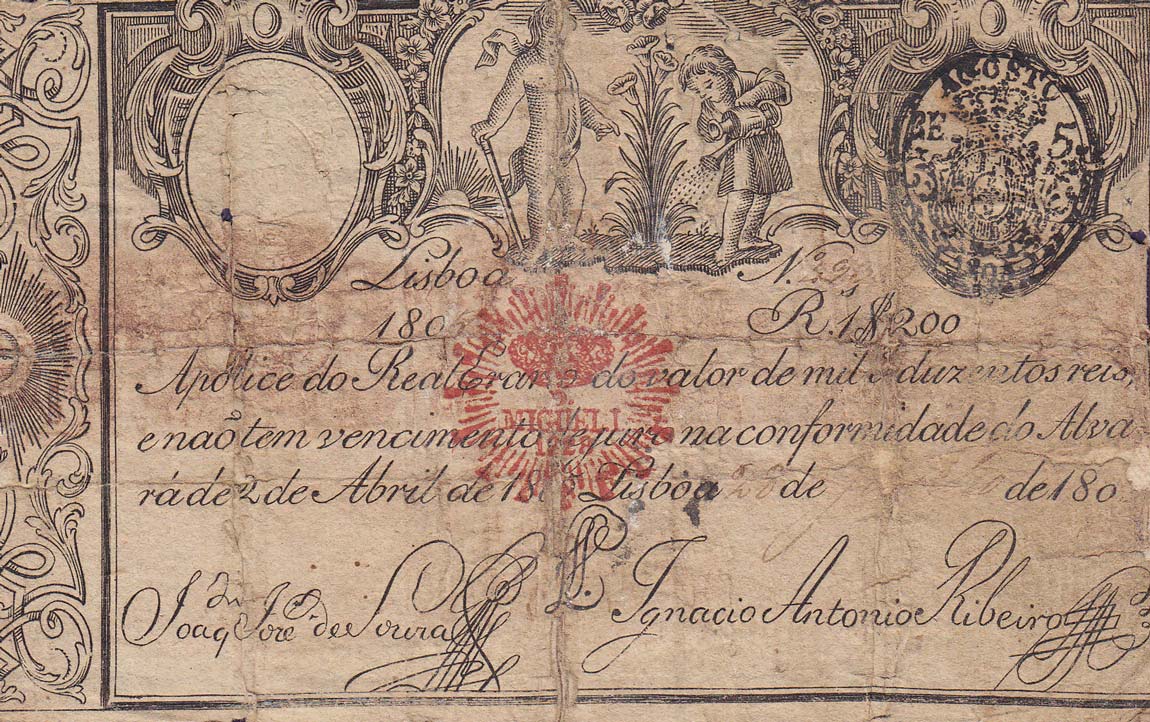 Front of Portugal p33: 1200 Reis from 1828