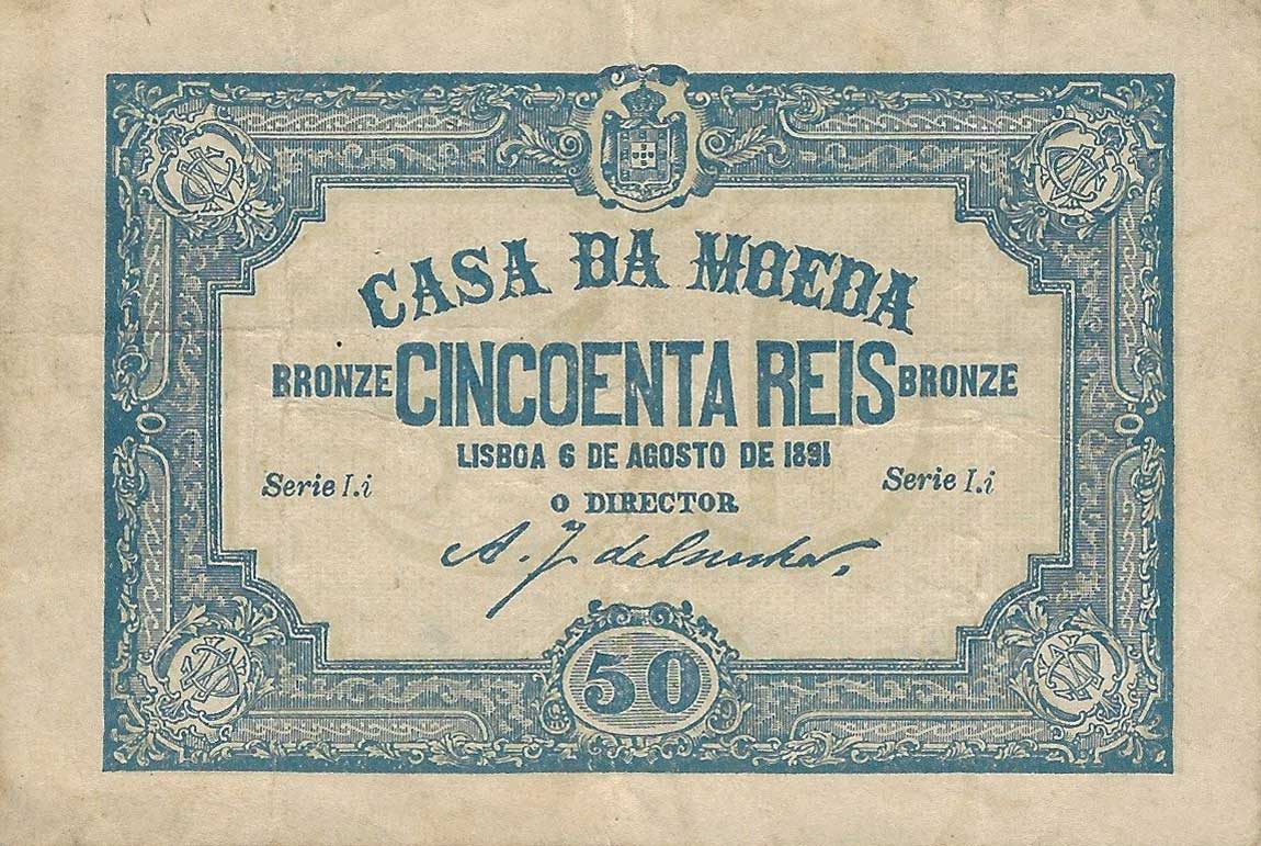 Front of Portugal p87: 50 Reis from 1891