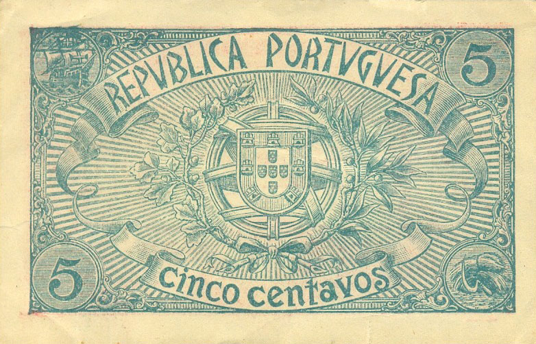Back of Portugal p98: 5 Centavos from 1918