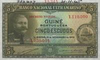 p27s from Portuguese Guinea: 5 Escudos from 1945