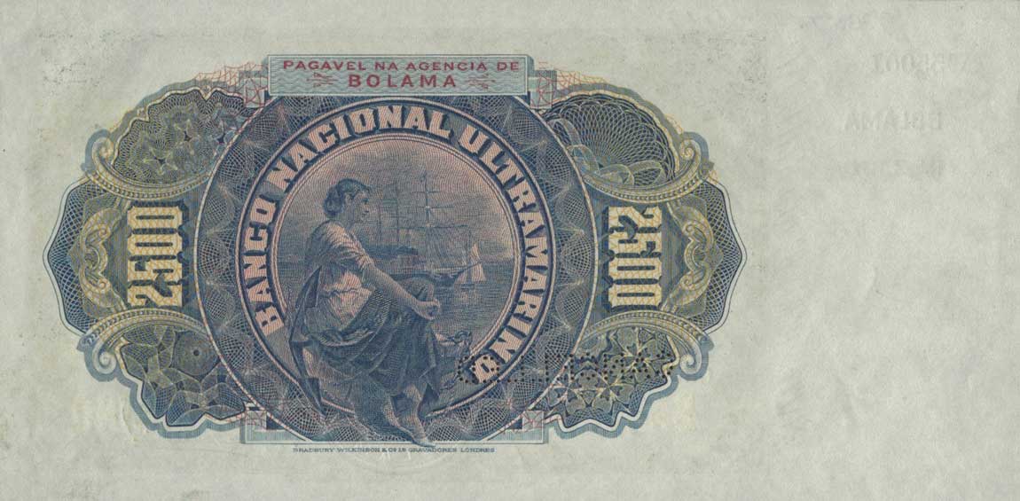 Back of Portuguese Guinea p2s: 2.5 Mil Reis from 1909