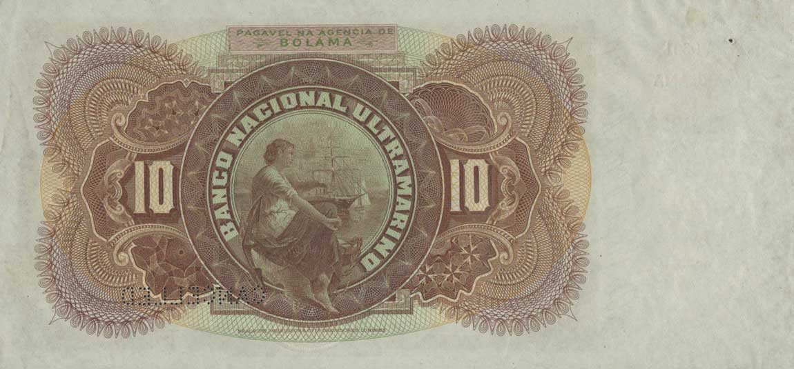 Back of Portuguese Guinea p4s: 10 Mil Reis from 1909