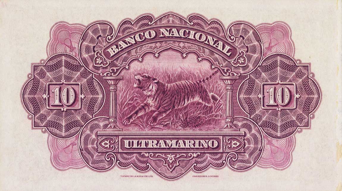 Back of Portuguese India p26s: 10 Rupia from 1924