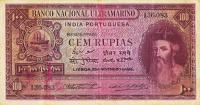 p39a from Portuguese India: 100 Rupia from 1945