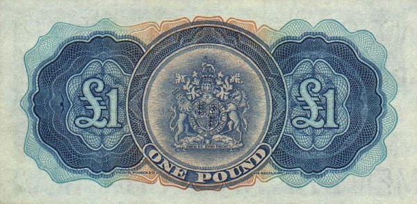 Back of Bermuda p20b: 1 Pound from 1957