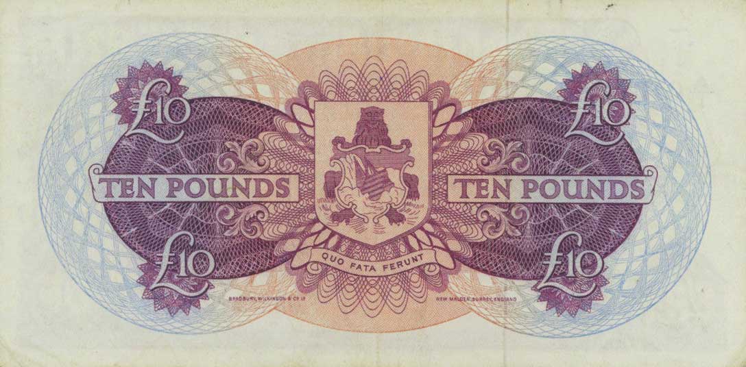 Back of Bermuda p22: 10 Pounds from 1964