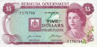 p24a from Bermuda: 5 Dollars from 1970