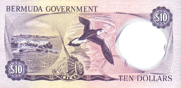 Back of Bermuda p25a: 10 Dollars from 1970