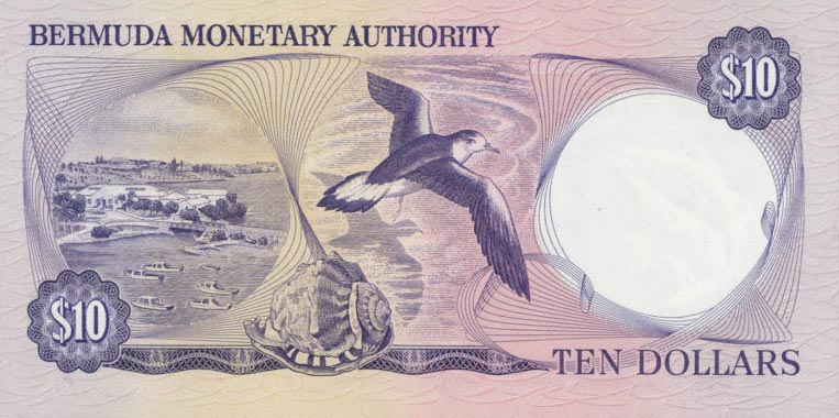 Back of Bermuda p30a: 10 Dollars from 1978