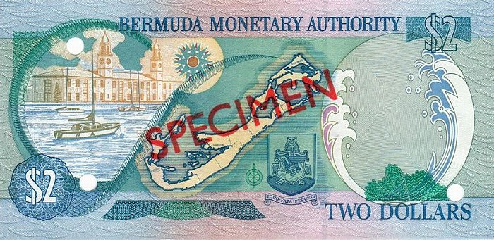 Back of Bermuda p50s: 2 Dollars from 2000